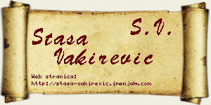 Staša Vakirević vizit kartica